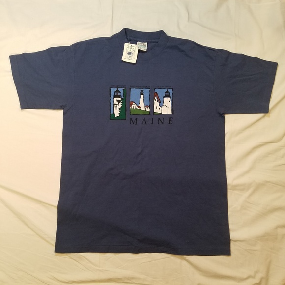 VTG Deadstock Maine T Shirt All Single Stitch - Picture 1 of 7